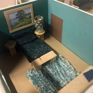 blue green bedroom #2 of urban oasis model unit